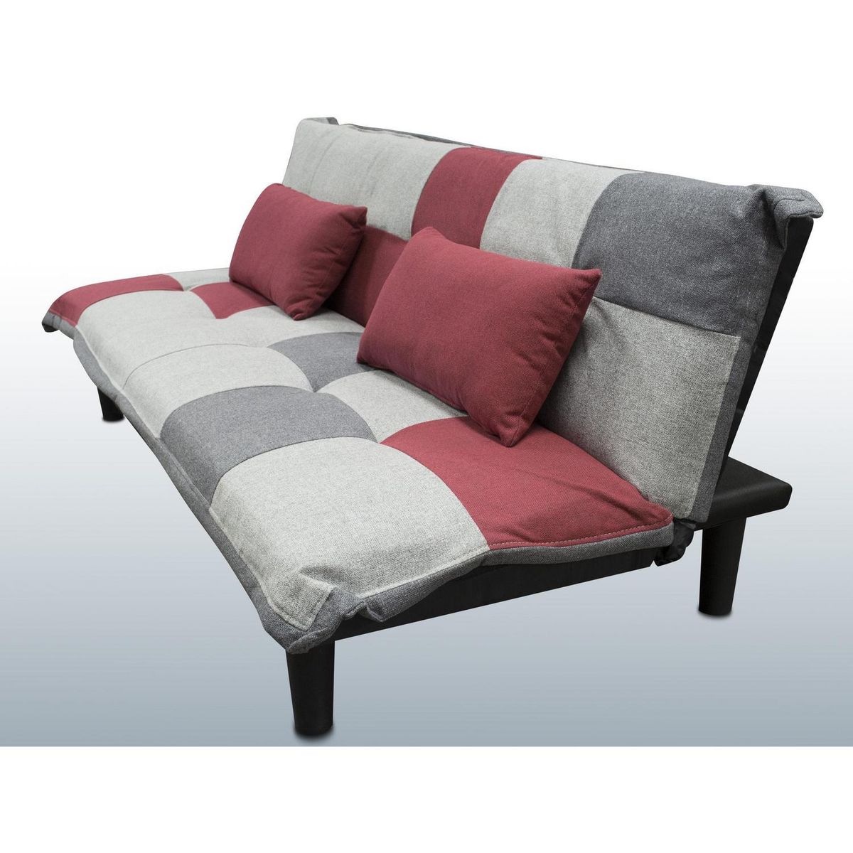 IDETEX - Futón Pixel Rojo gris 71x179x85 cm