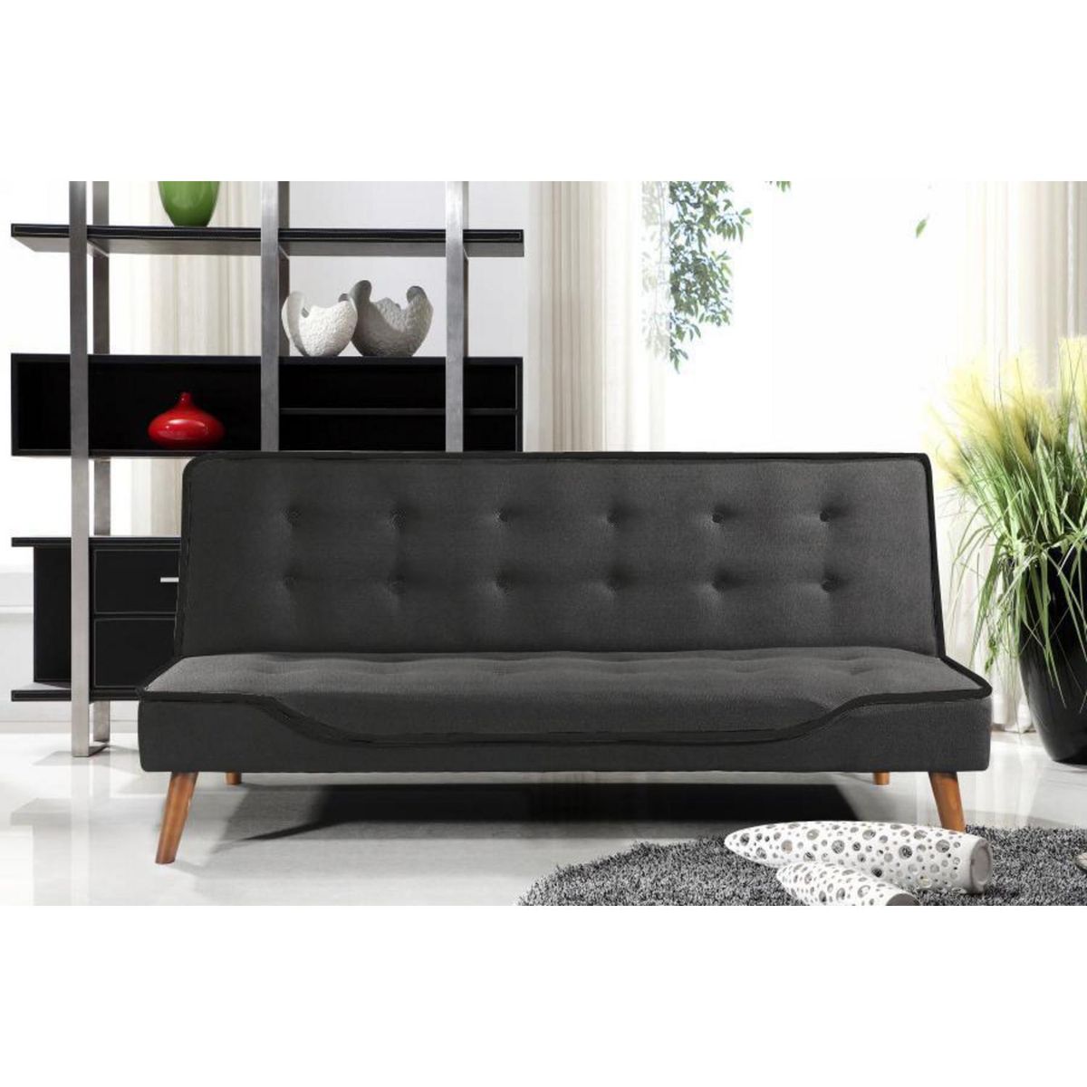 IDETEX - Futón Napoles Negro 80x179x86 cm