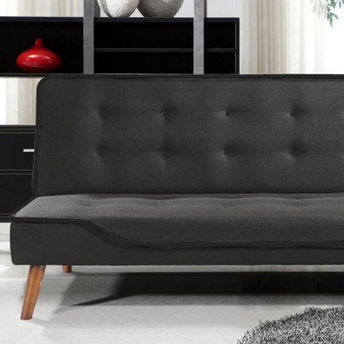 IDETEX - Futón Napoles Negro 80x179x86 cm