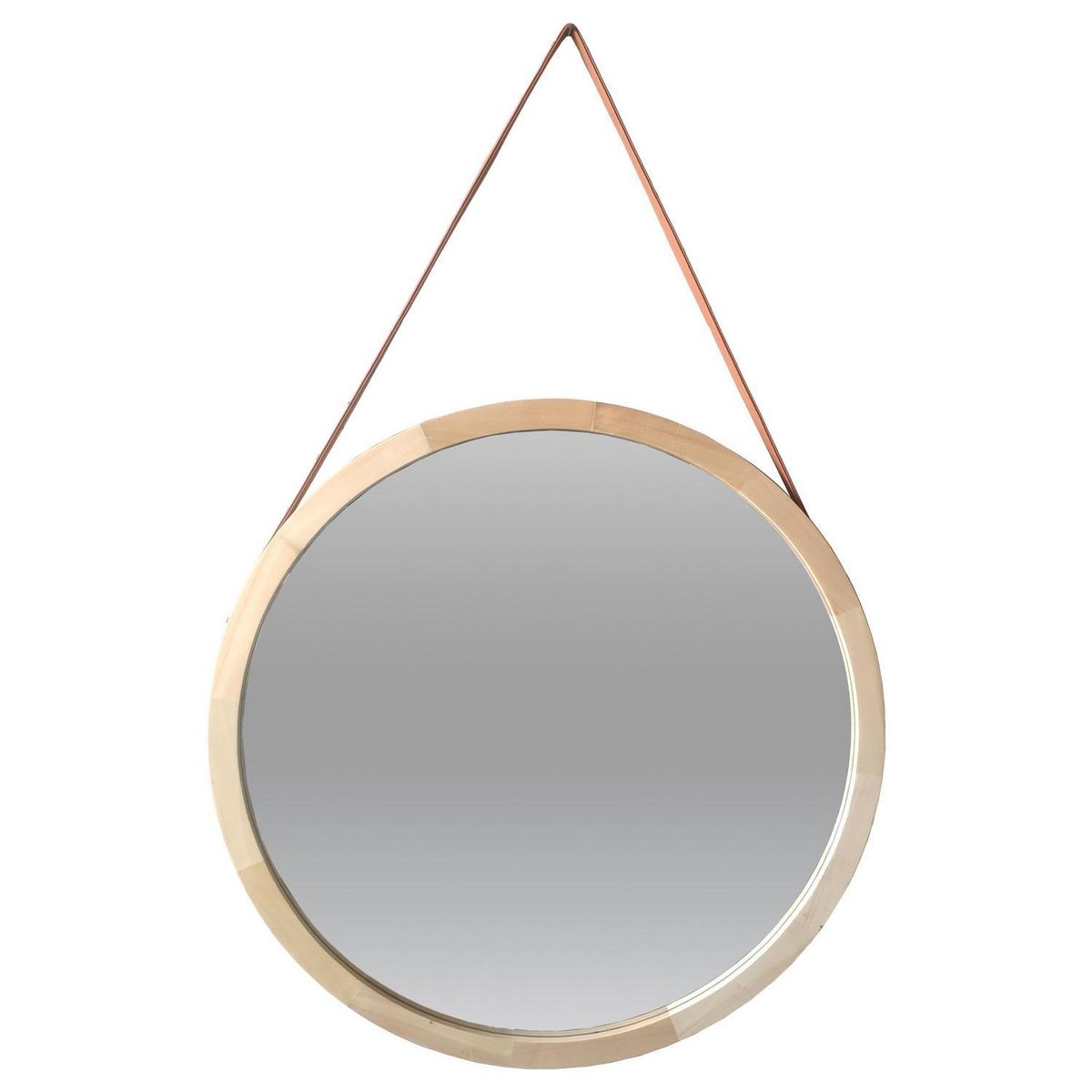 RONDA - Espejo colgante cuero 60 cm