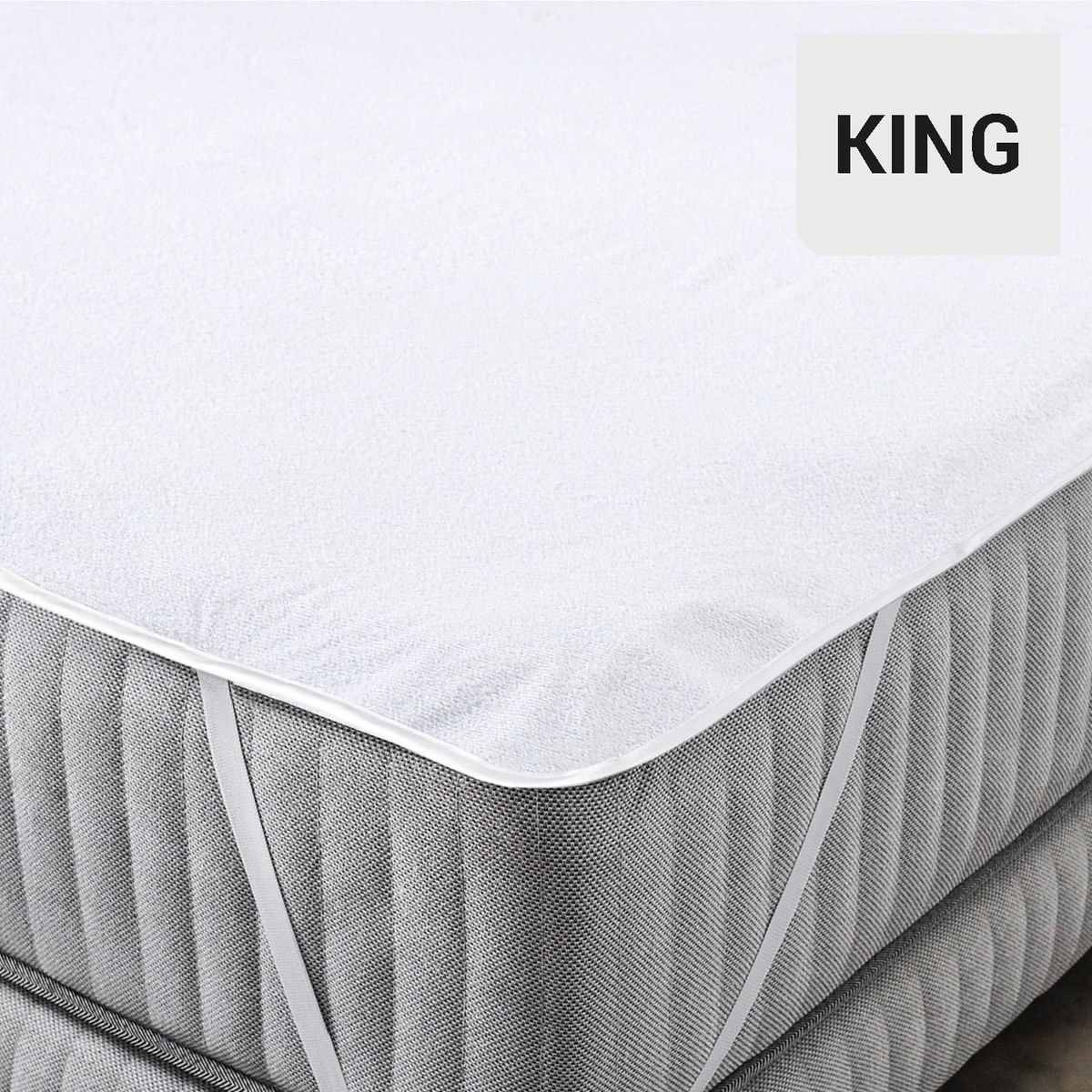 AMERICAN FAMILY - Cubrecolchón Waterproof King Blanco