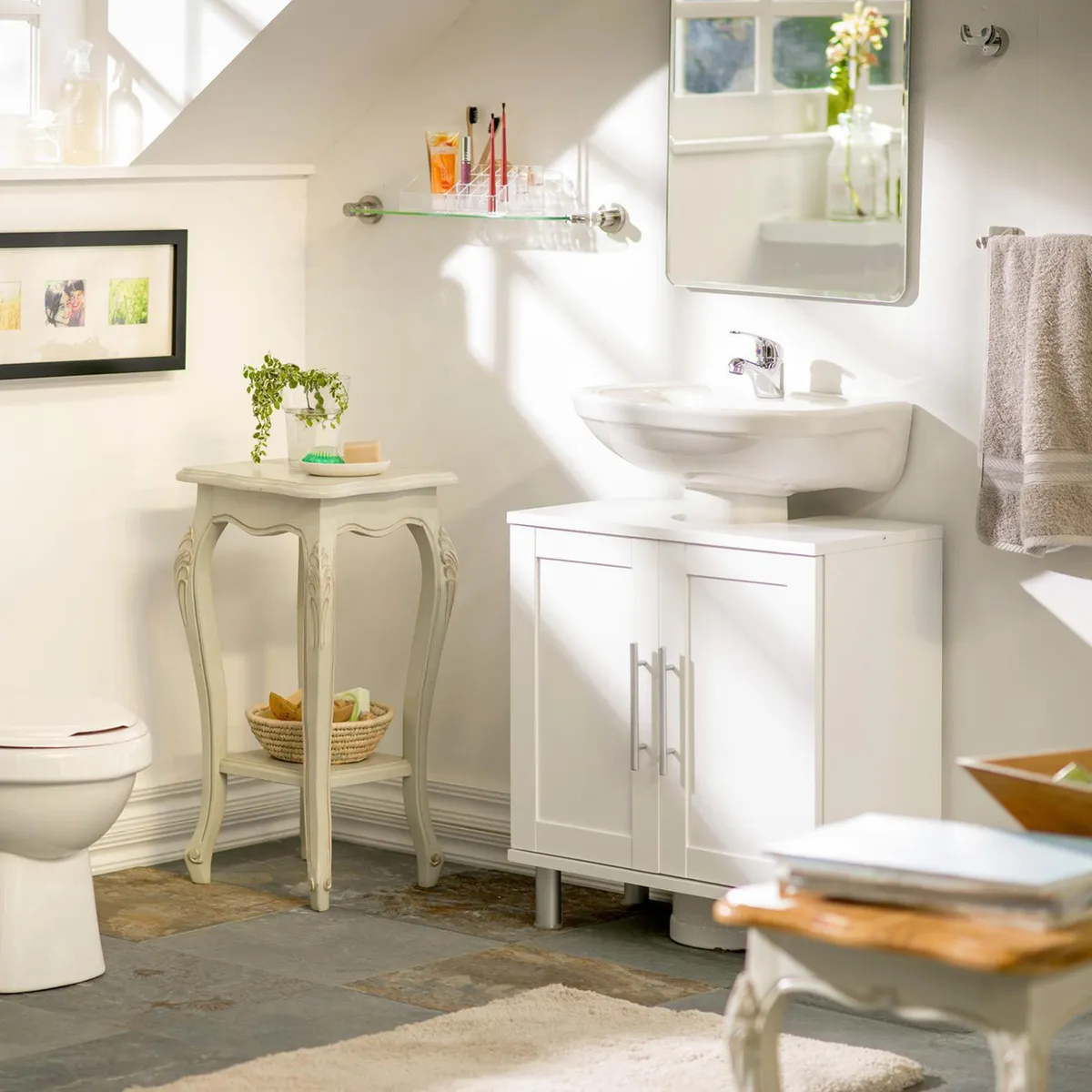 CORONA - Lavamanos Forma Ovalada Porcelana 48x23x37.5 cm Blanco