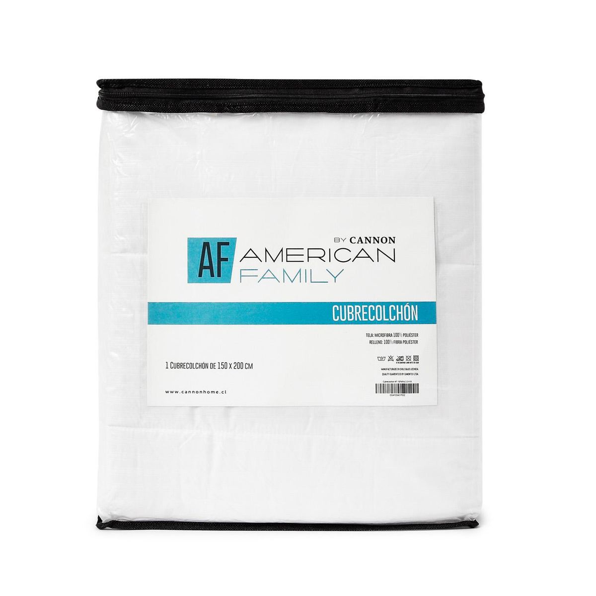 AMERICAN FAMILY - Cubrecolchón 1 plaza Blanco