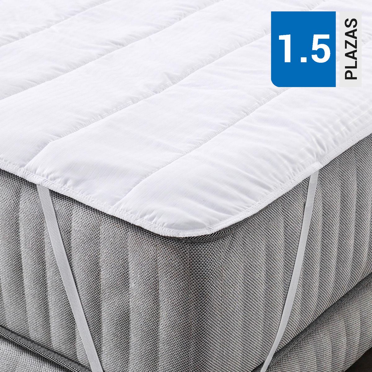 AMERICAN FAMILY - Cubrecolchón 1.5 plazas Blanco