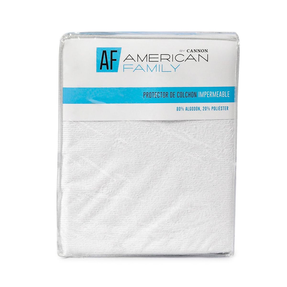 AMERICAN FAMILY - Cubrecolchón Impermeable 1 plaza Blanco