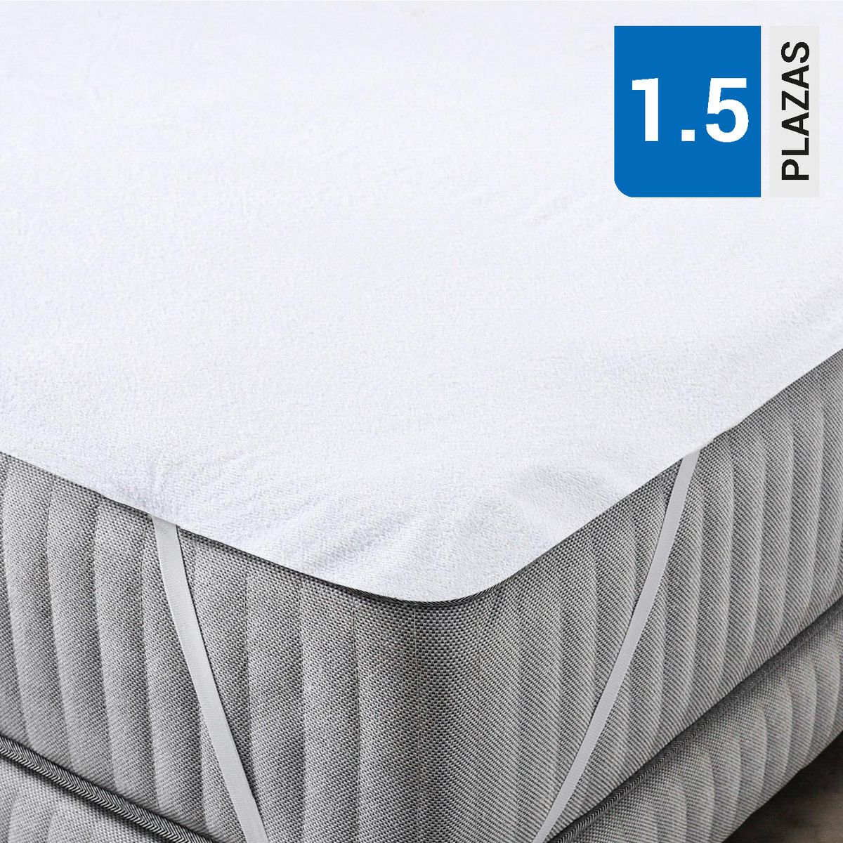 AMERICAN FAMILY - Cubrecolchón Impermeable 1.5 plazas Blanco