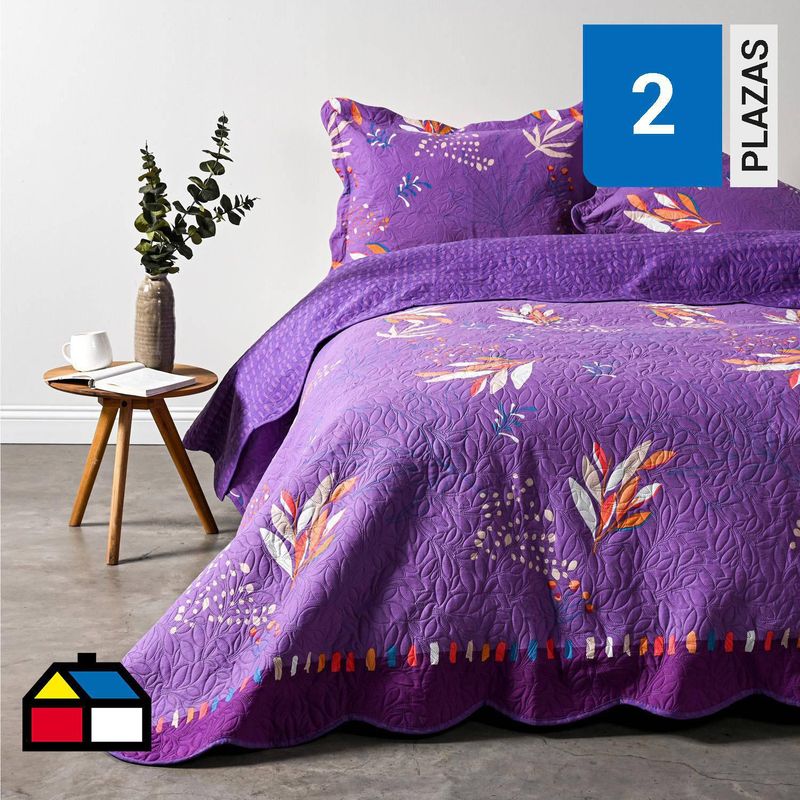 AMERICAN FAMILY - Cubrecama Quilt 2 plazas Lavanr Multicolor