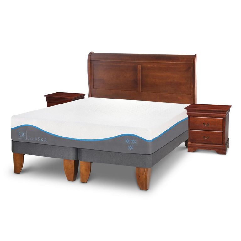 Cama Europea Alaska 2 Plazas + Muebles