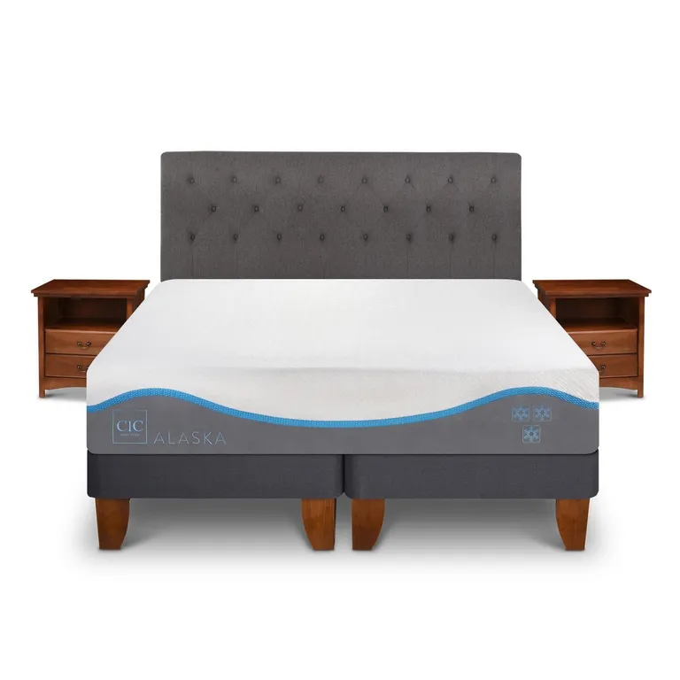 Cama Europea Alaska King + Muebles