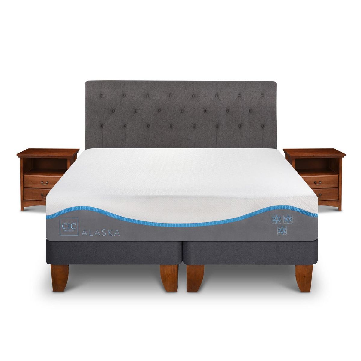 CIC - Cama europea Alaska King + Muebles