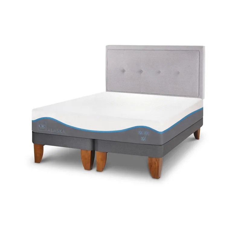 CIC Cama Europea Alaska 2 Plazas + Muebles