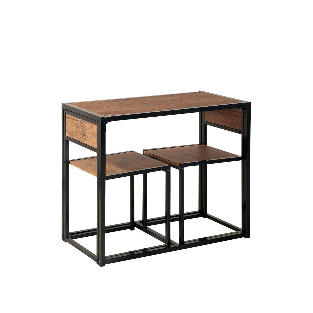 IDETEX - Juego de Comedor Chelsea 2 Sillas Mesa Rectangular 47x76x90 cm Café