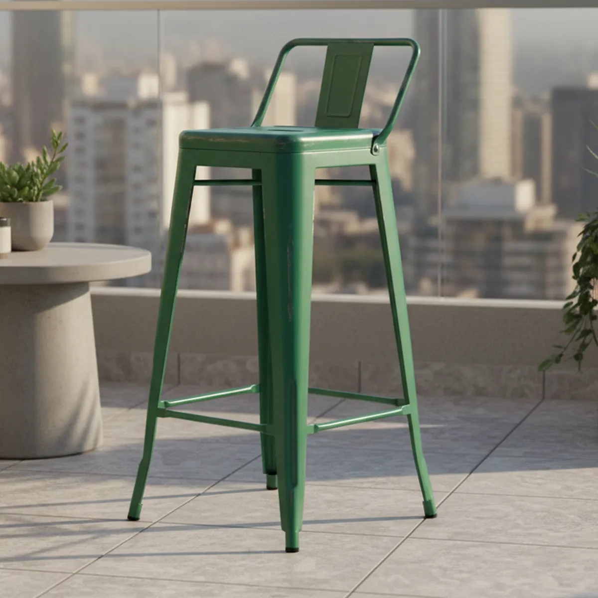 IDETEX - Set 4 Taburetes Vintage 94x30x30 cm