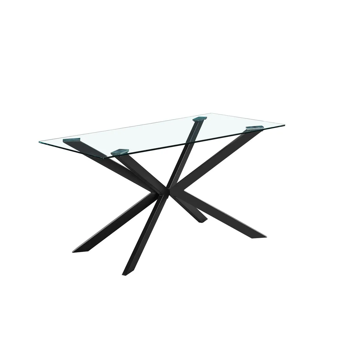 IDETEX - Juego de Comedor Belen 4 Sillas Mesa Rectangular 140x80x75 cm Negro