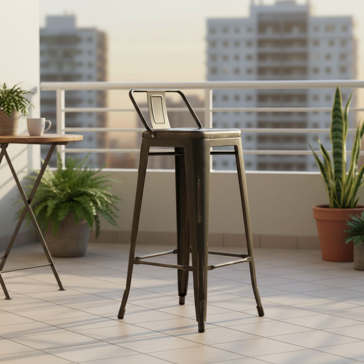 IDETEX - Set 2 Taburetes Vintage Café 94x30x30 cm