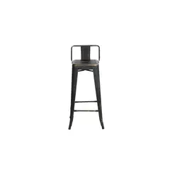 IDETEX - Set 2 Taburetes Vintage Negro 94x30x30 cm