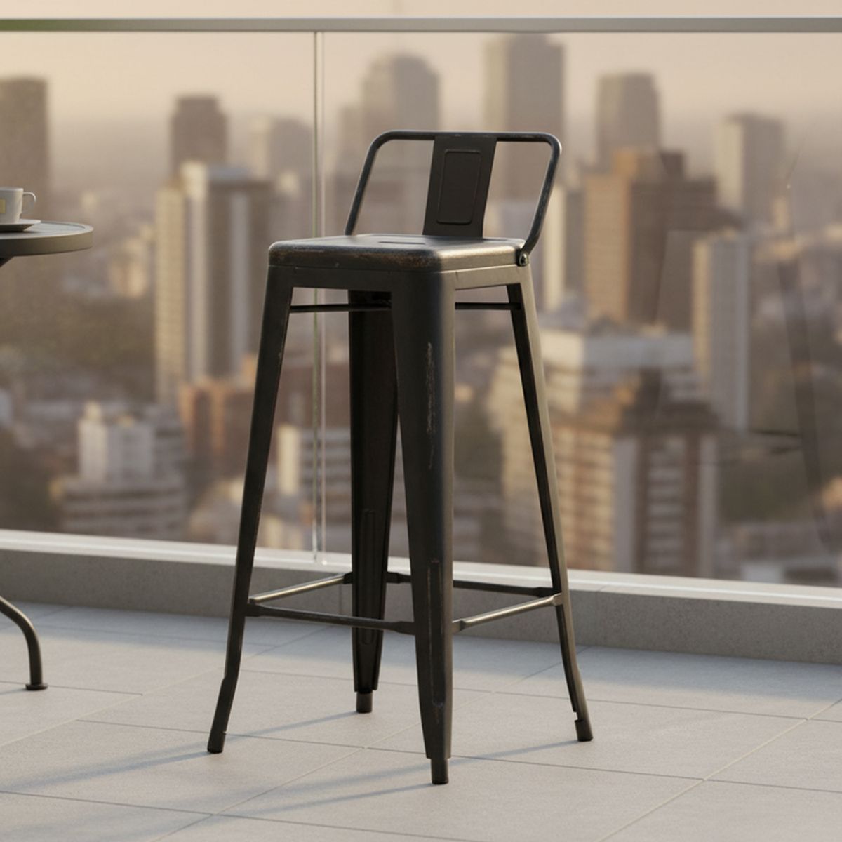 IDETEX - Set 2 Taburetes Vintage 94x30x30 cm