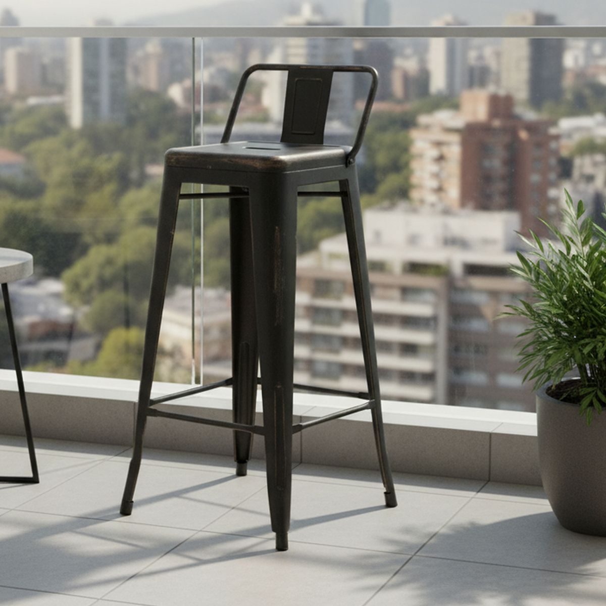 IDETEX - Set 4 Taburetes Vintage 94x30x30 cm