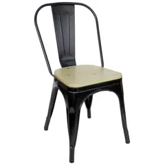 IDETEX - Set 2 Sillas Rustic Negro 94x30x30 cm