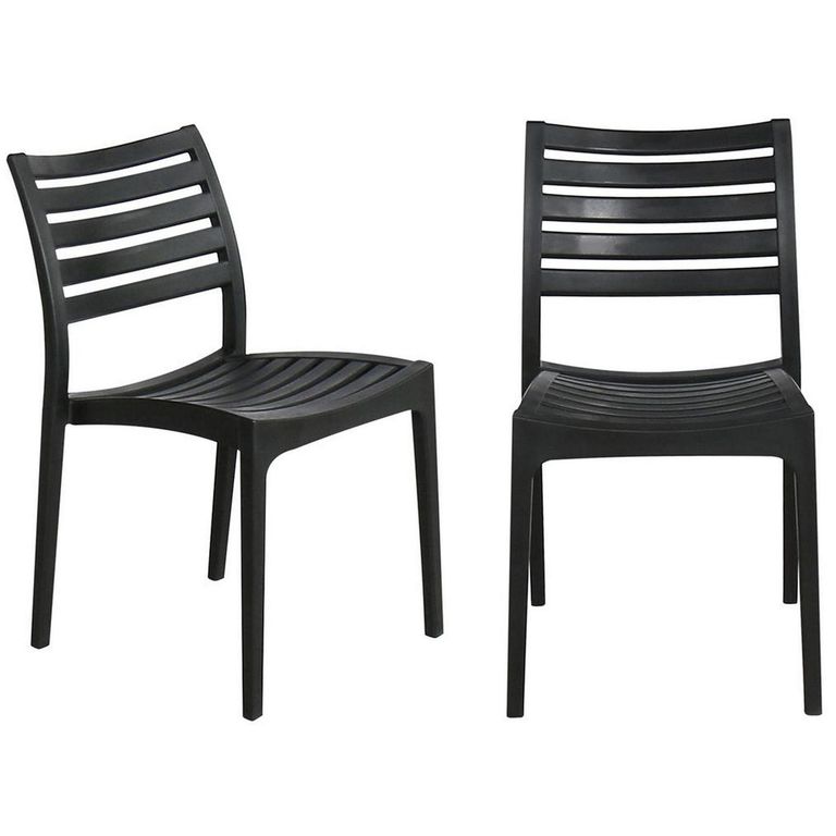 IDETEX Set 2 Sillas Edus I Negro 84x47x50 cm