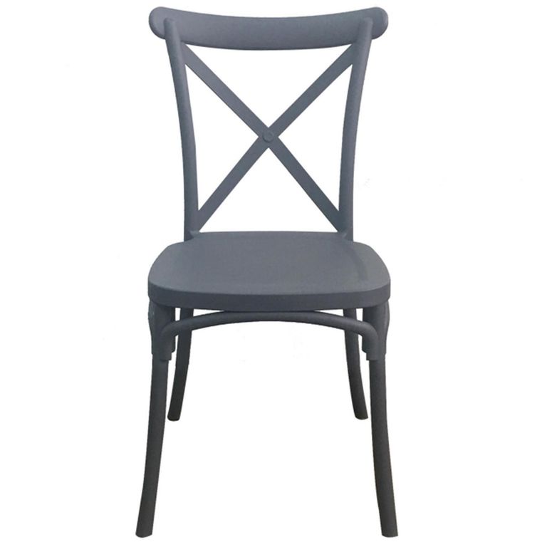 IDETEX Pack 4 Sillas Stack Gris 88x42.5x49 cm