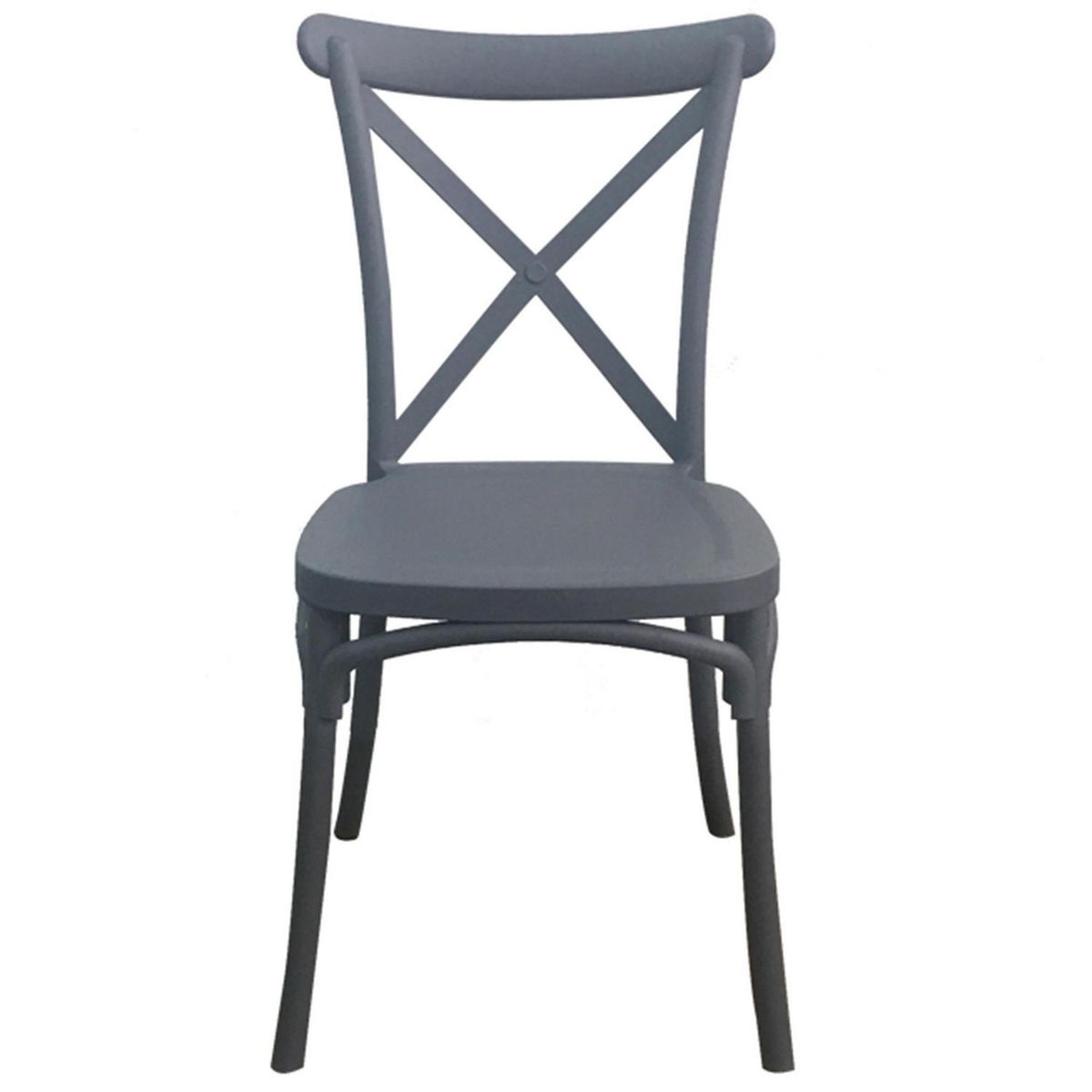 IDETEX - Pack 4 Sillas Stack Gris 88x42.5x49 cm