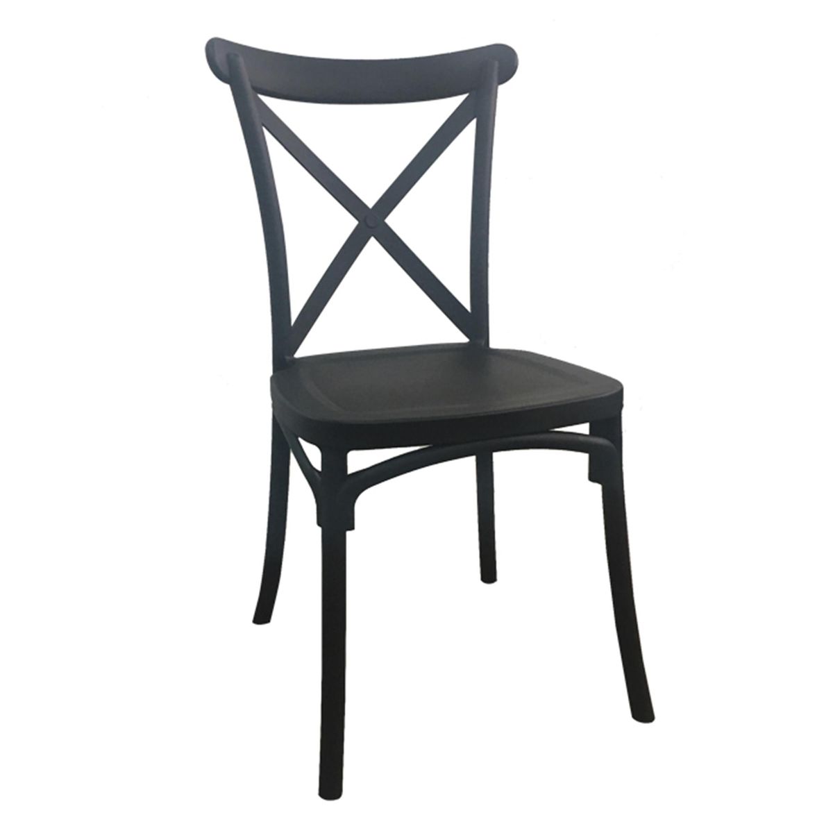 IDETEX - Pack 4 Sillas Stack Negro 88x42.5x49 cm