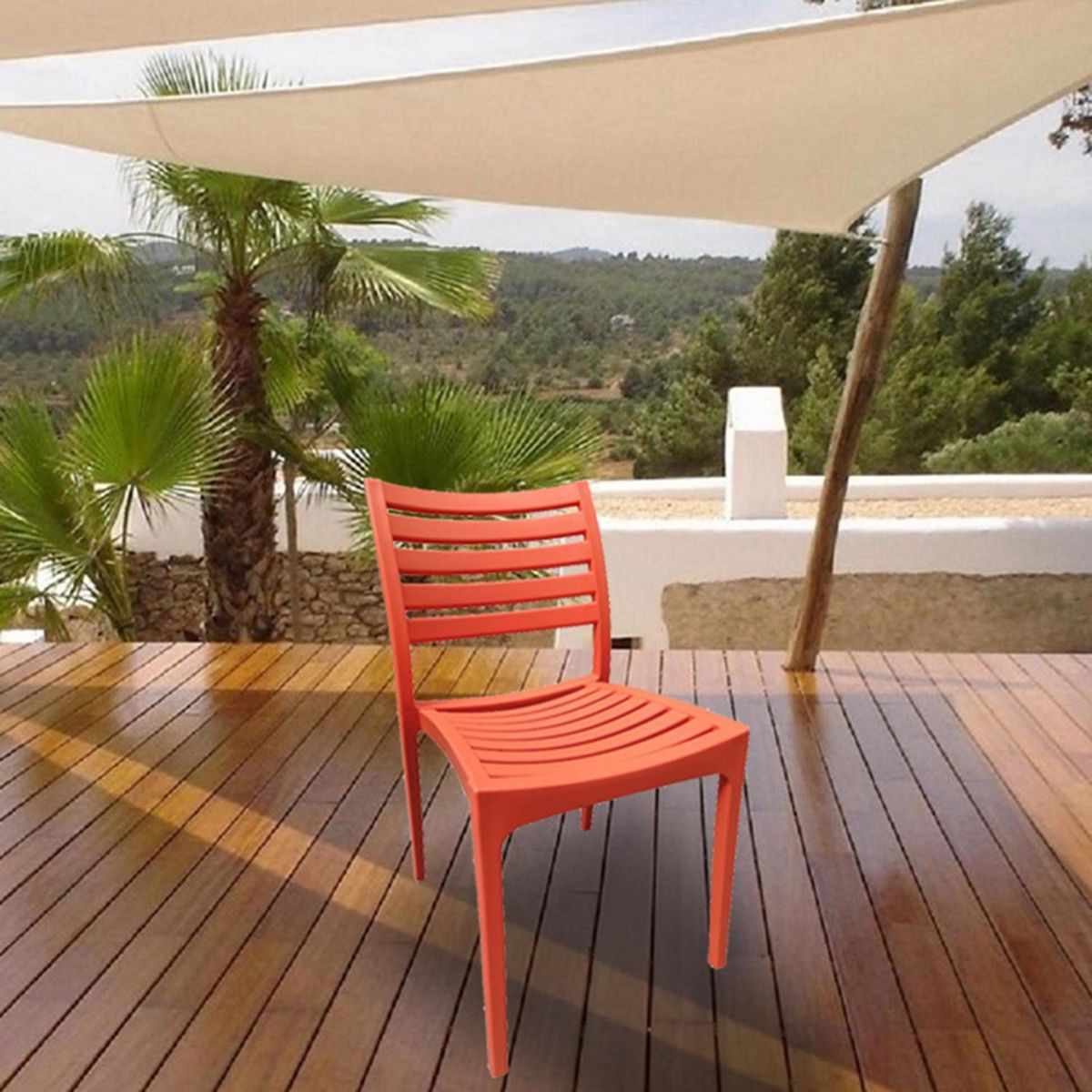 IDETEX - Pack 2 Sillas Edus Naranjo 84x47x50 cm