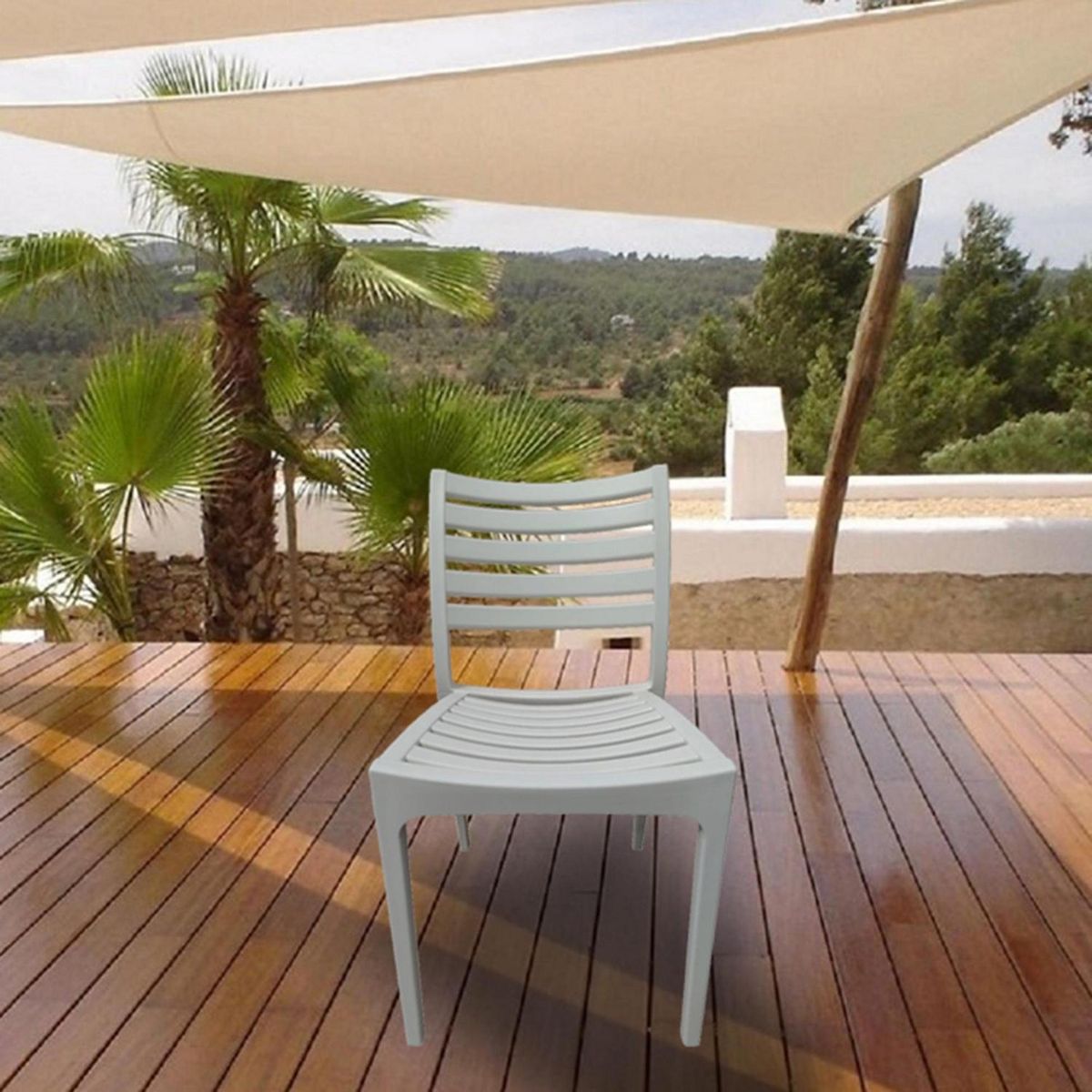 IDETEX - Pack 2 Sillas Edus Blanco 84x47x50 cm