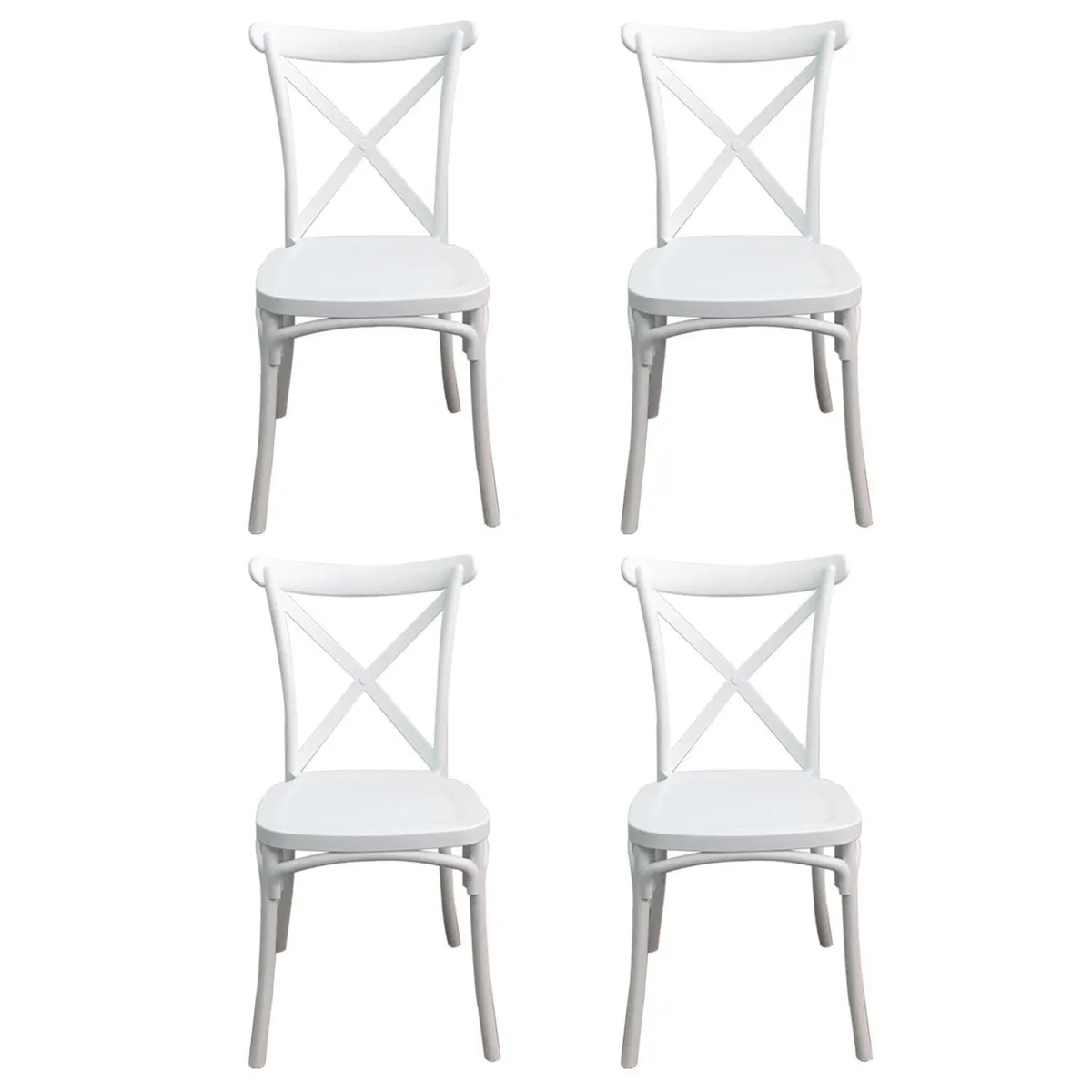 IDETEX - Pack 4 Sillas Stack Blanco 88x42.5x49 cm