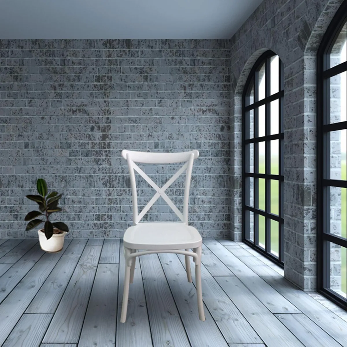 IDETEX - Pack 4 Sillas Stack Blanco 88x42.5x49 cm