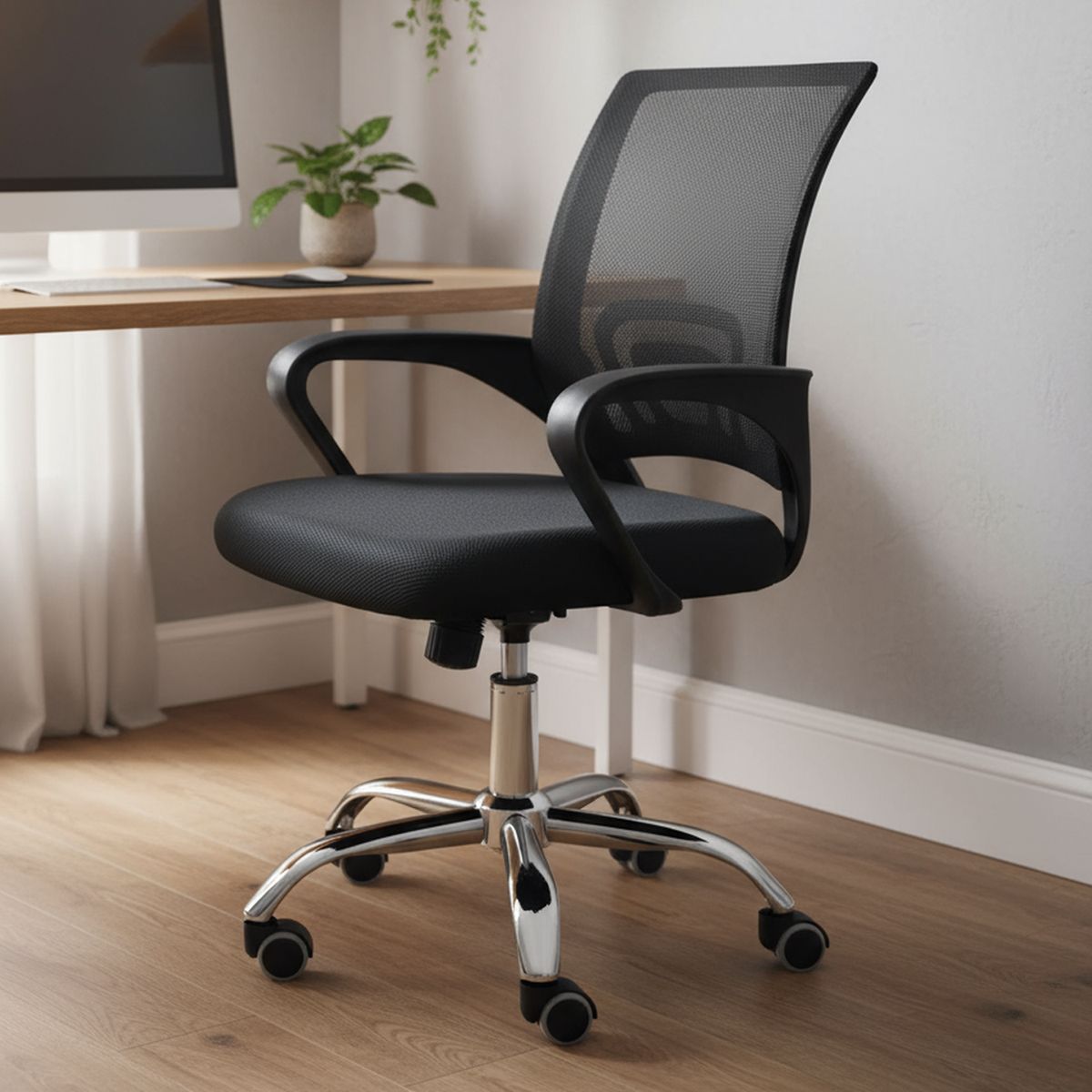 IDETEX - Silla Escritorio Negro 94x54x47 cm