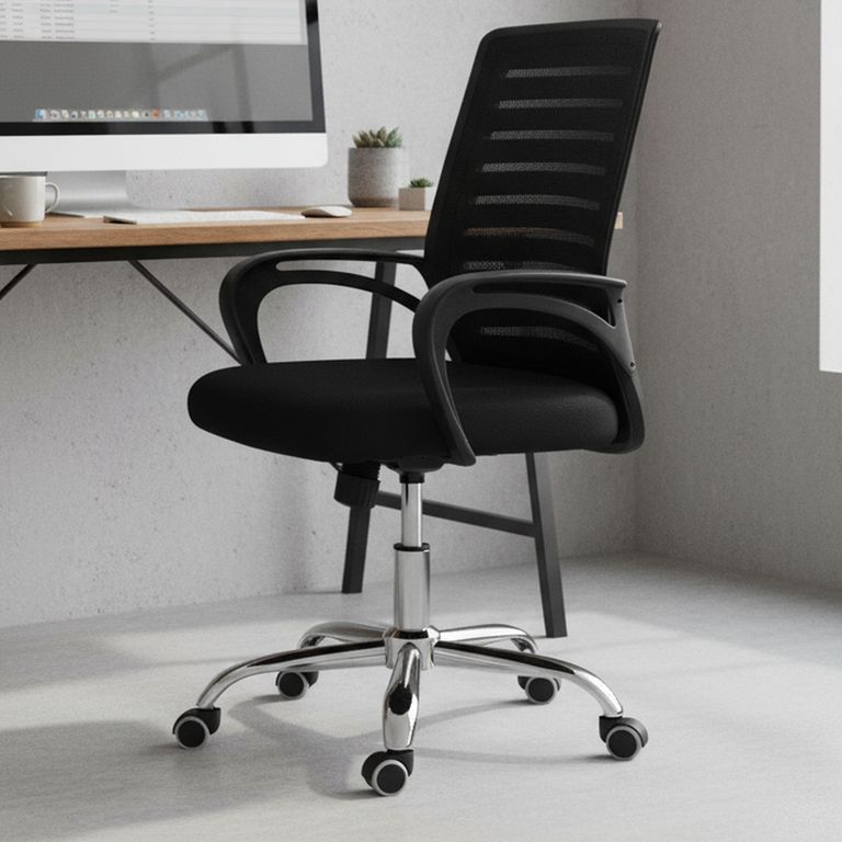 IDETEX Silla Escritorio Ergonómica Negro