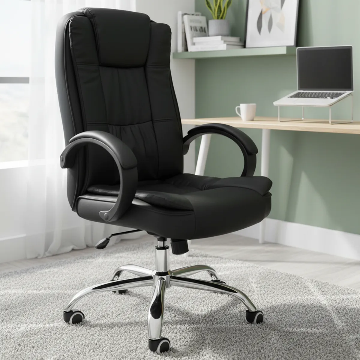 IDETEX - Silla Escritorio Executive Negro 124x50x52 cm