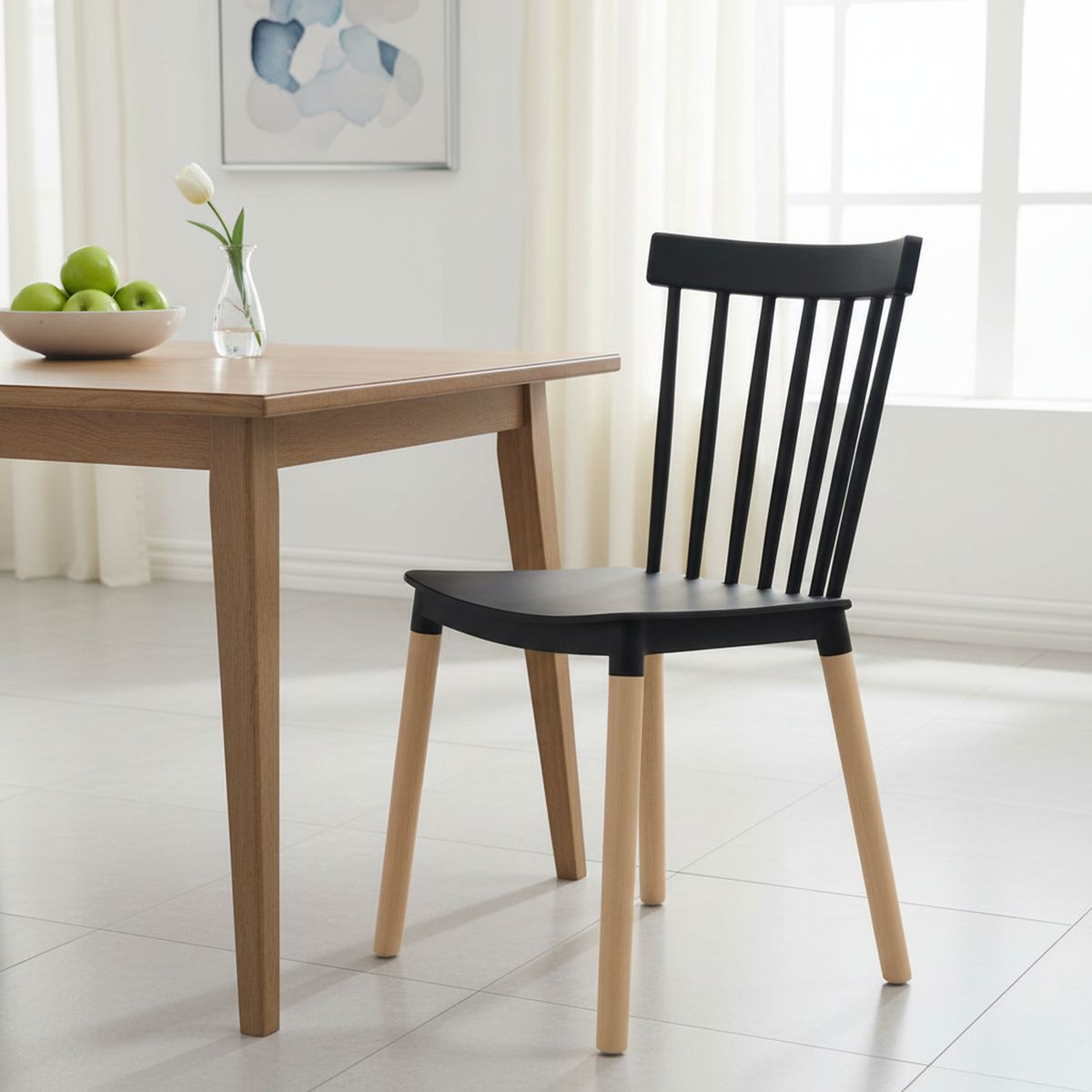 IDETEX - Pack 4 Sillas Style Negro 83x43x42 cm