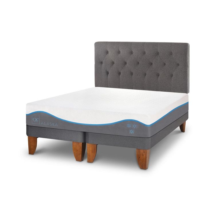 CIC Cama Europea Alaska 2 Plazas + Muebles