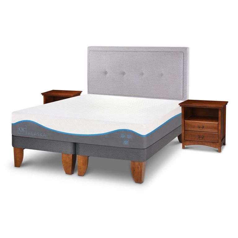 Cama Europea Alaska 2 Plazas + Muebles