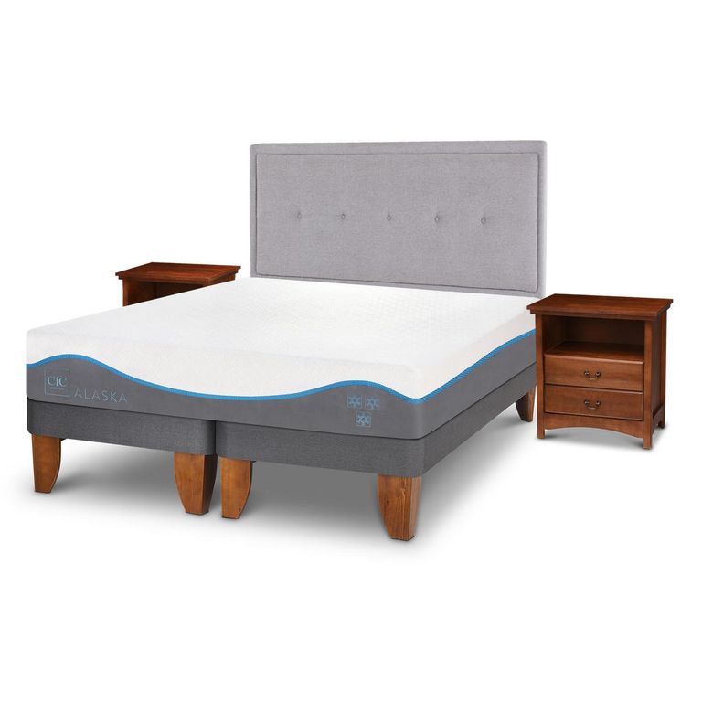 Cama Europea Alaska King + Muebles