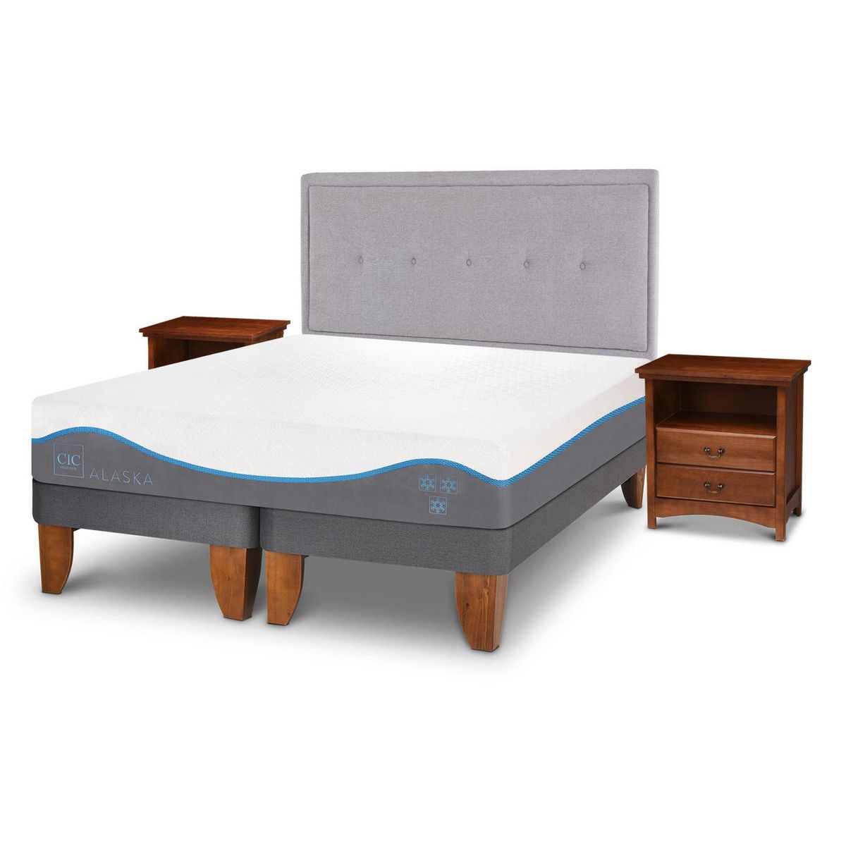 CIC - Cama europea Alaska King + Muebles