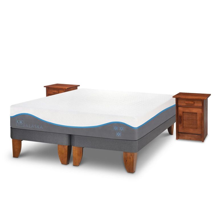 CIC Cama Europea Alaska King + Muebles