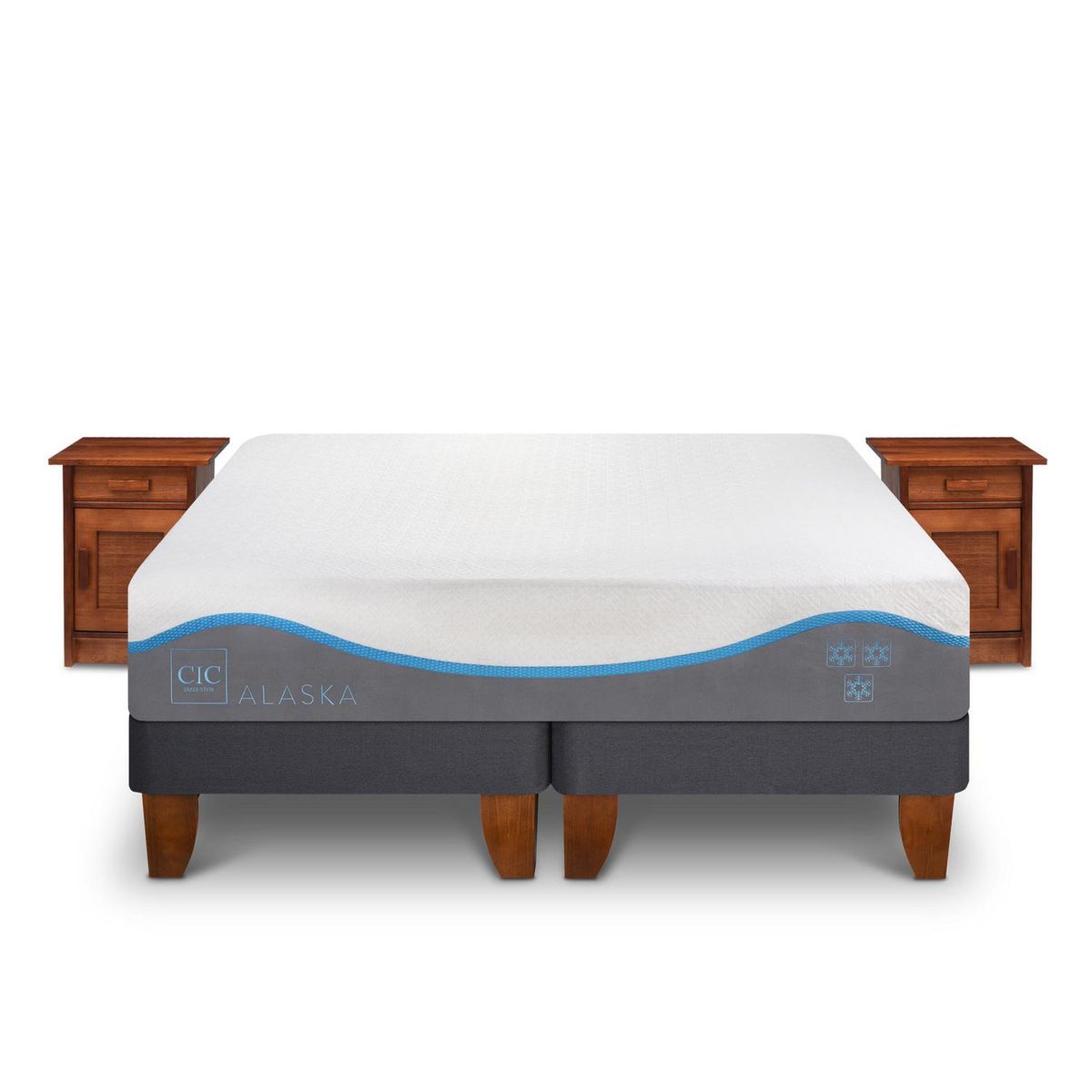 CIC - Cama Europea Alaska King + Muebles