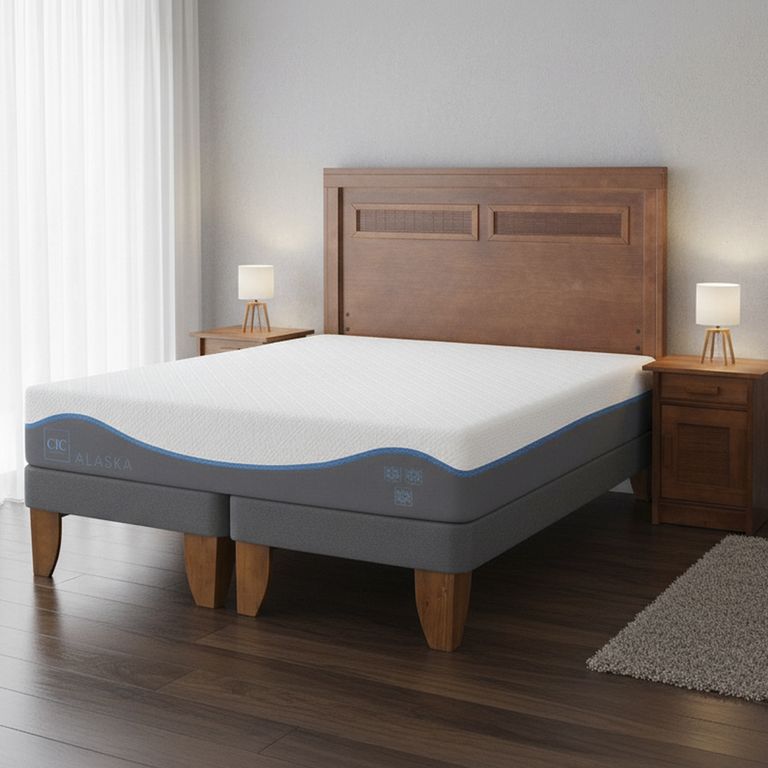 Cama Europea Alaska 2 Plazas + Muebles