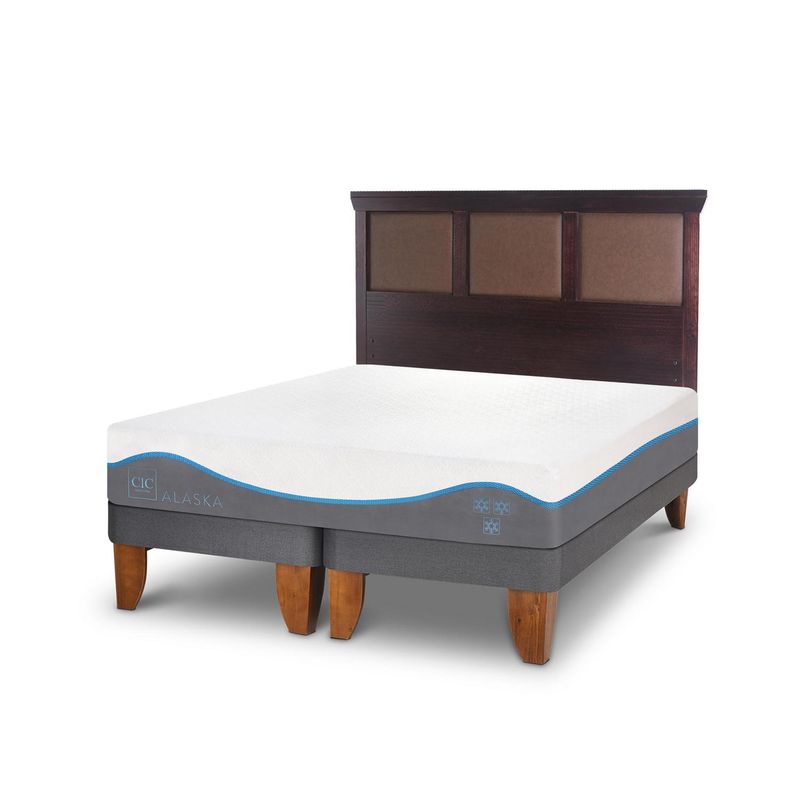 CIC - Cama europea Alaska 2 plazas  + Muebles