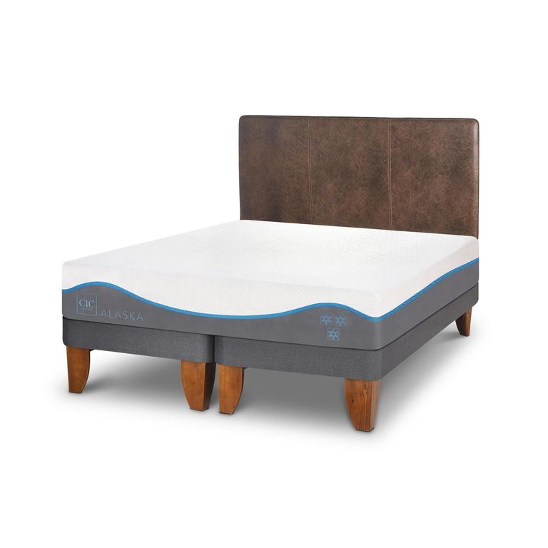 CIC Cama Europea Alaska 2 Plazas + Muebles