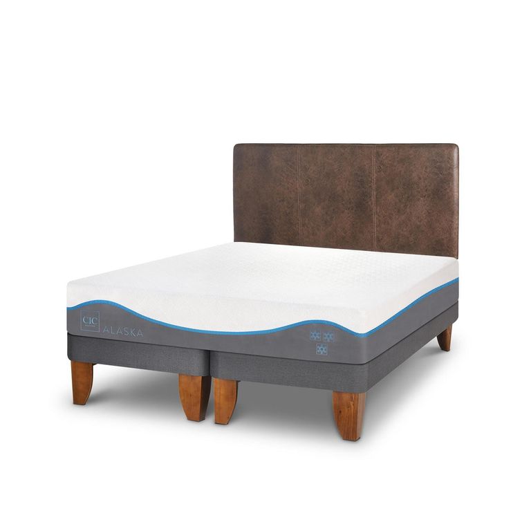 CIC Cama Europea Alaska King + Muebles