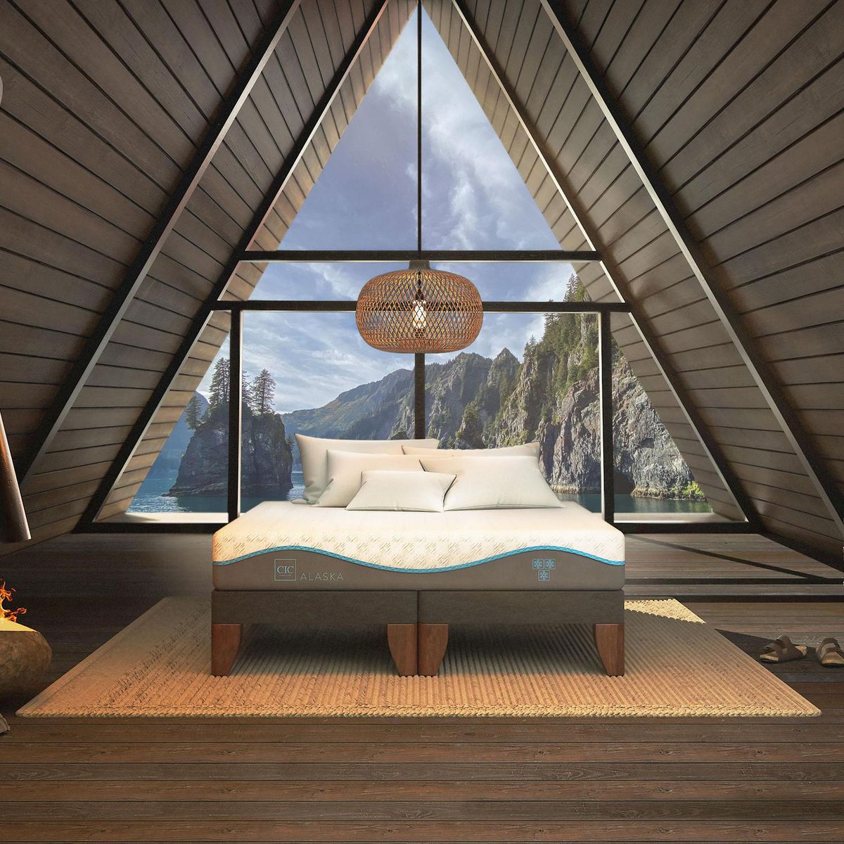 CIC - Cama europea Alaska King + Muebles