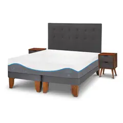 CIC - Cama europea Alaska 2 plazas + Muebles