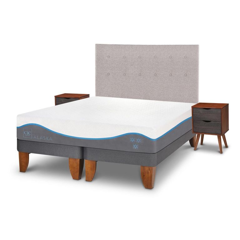 Cama Europea Alaska 2 Plazas + Muebles