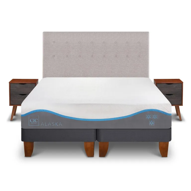 Cama Europea Alaska King + Muebles