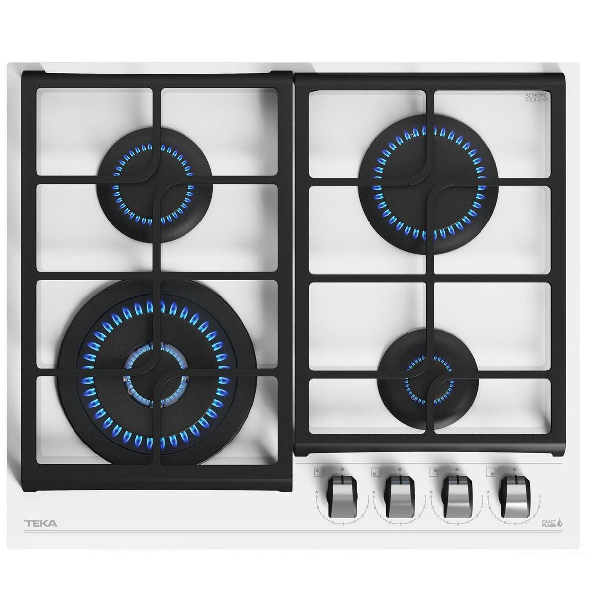 TEKA - Encimera Gas Licuado 4 Platos Blanco GZC 64320 XBB WH
